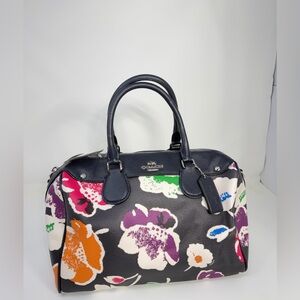 Coach Boston Bag 2 Way Floral Mini Navy Flower Pattern F37482